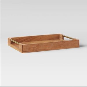 HIGE! 12” x 18” Wood Serving TrayBrass Handles
